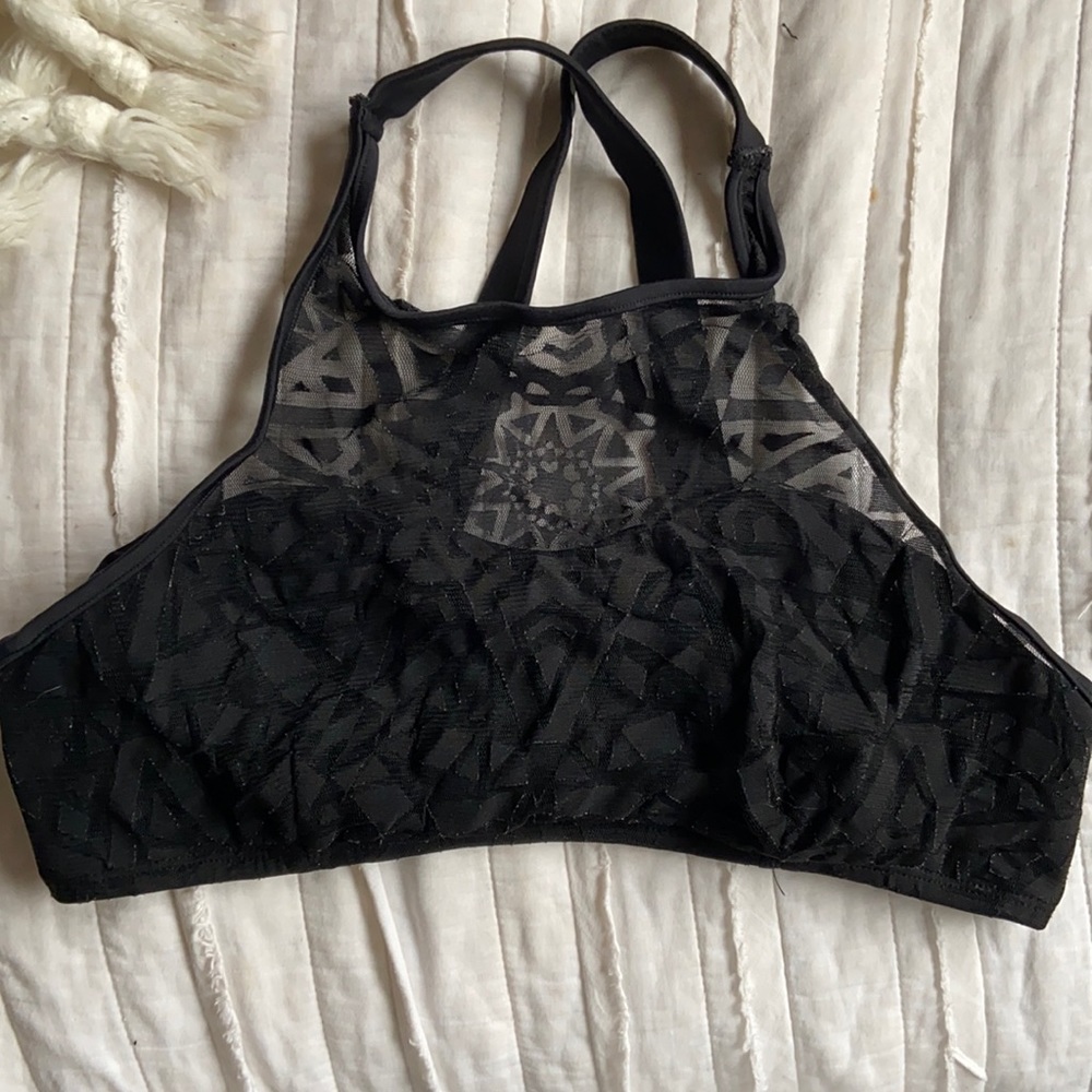 black bathing suit top